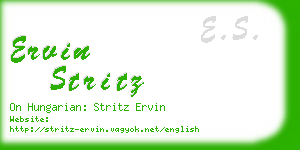 ervin stritz business card